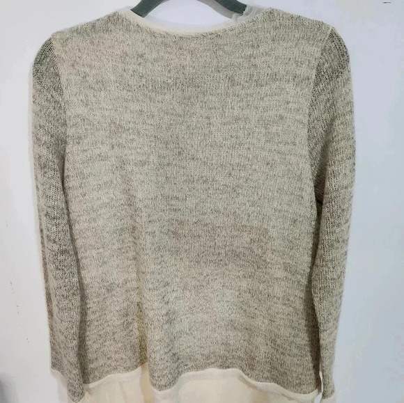 Easel cream long sleeve sweater top, size large - Picture 5 of 7